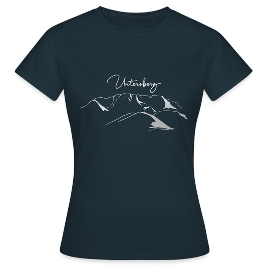 Untersberg Frauen Premium T-Shirt Navy 4xDruck Silber - Navy