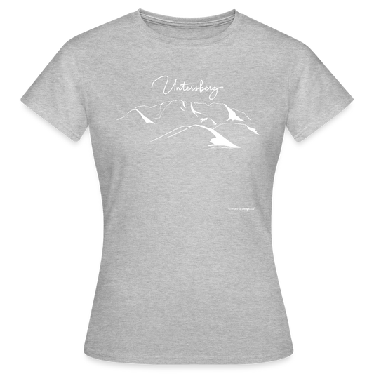 Untersberg Frauen Premium T-Shirt vers. Farben 4xDruck Weiss - Grau meliert