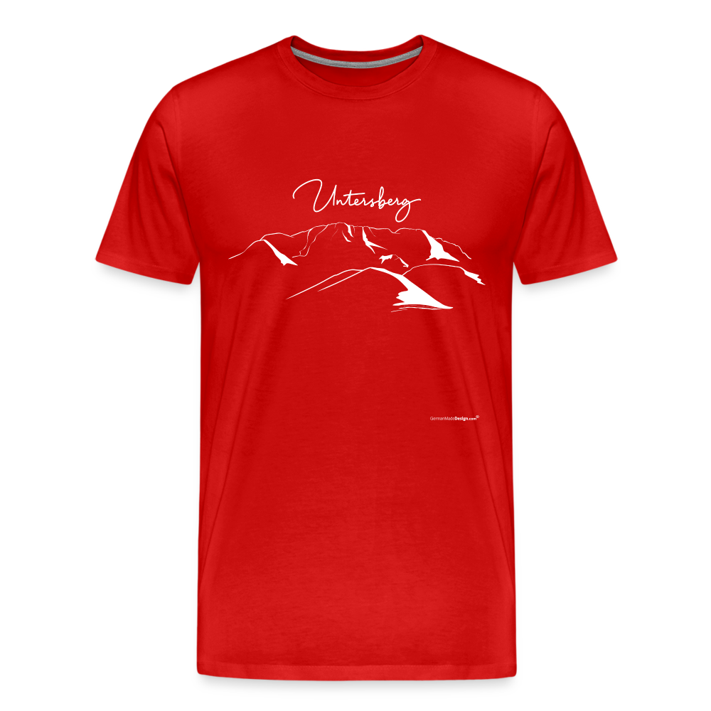 Männer Premium T-Shirt in Rot Untersberg in Weiss - Rot