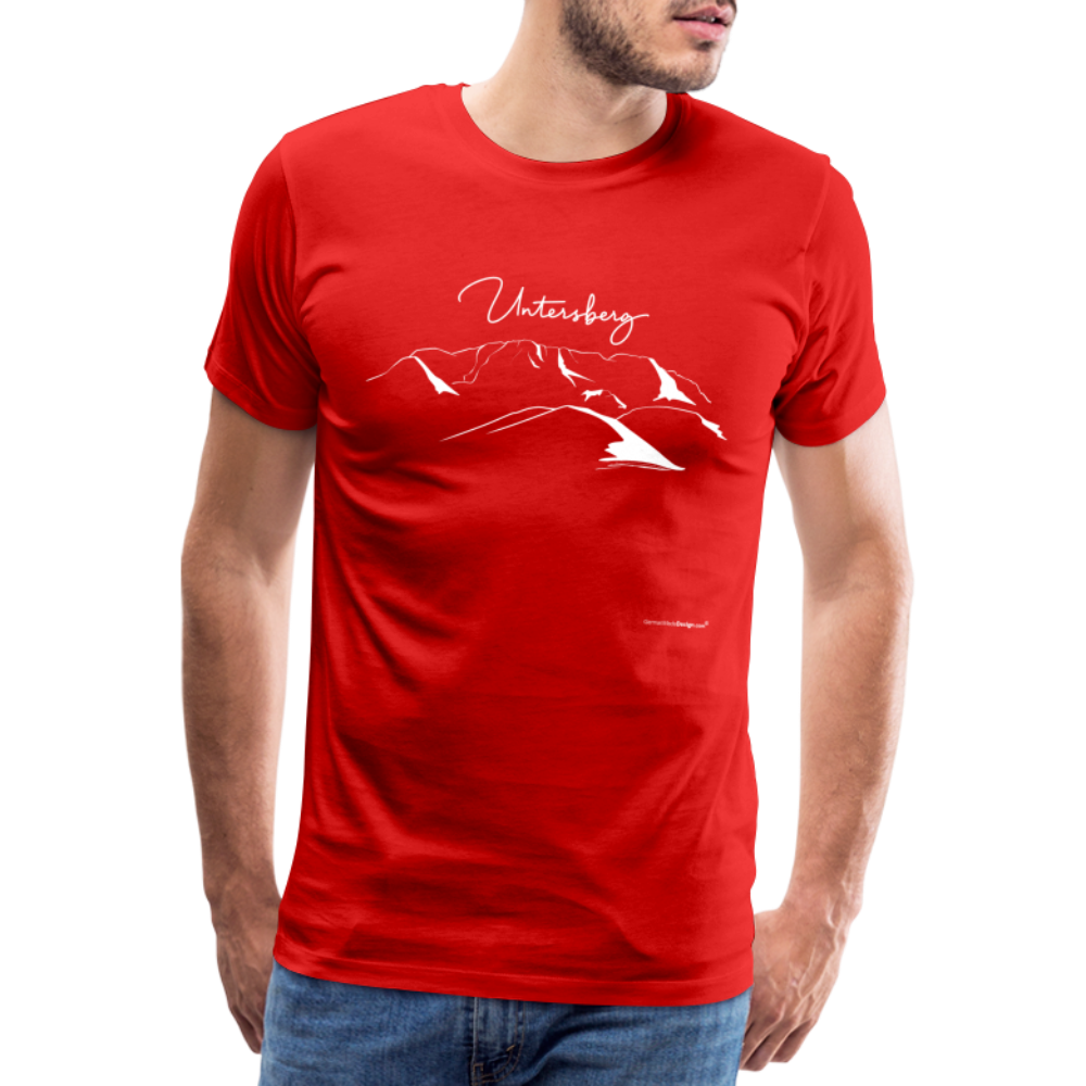 Männer Premium T-Shirt in Rot Untersberg in Weiss - Rot