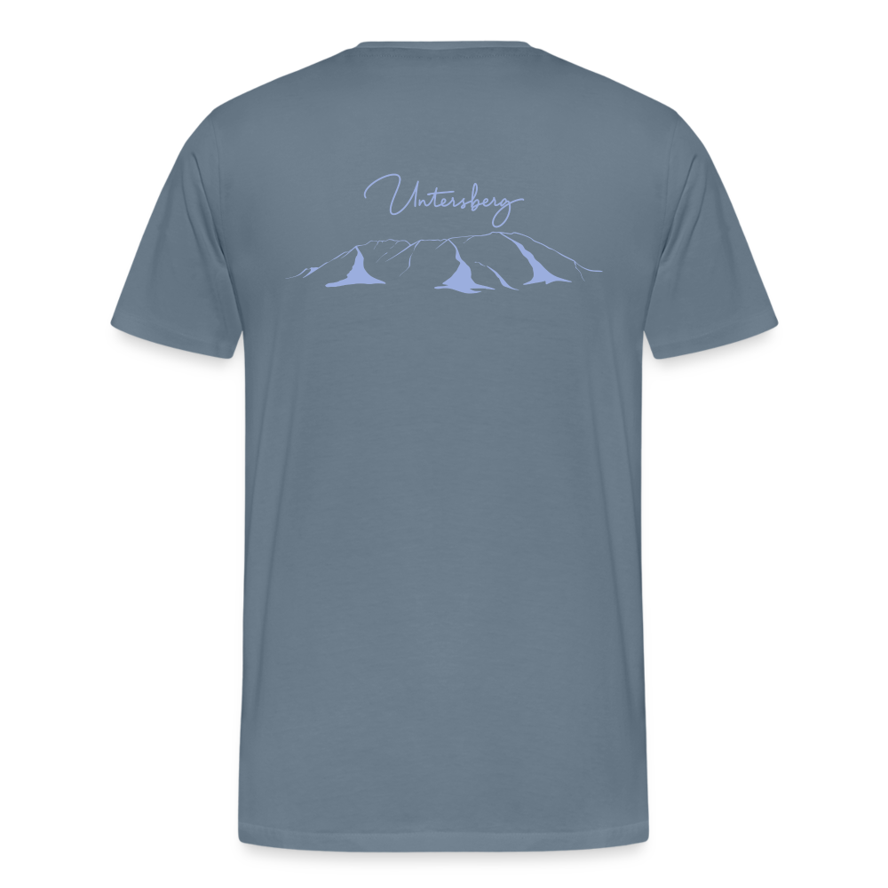 Männer Premium T-Shirt in Blaugrau Untersberg 2xDruck in Sky - Blaugrau