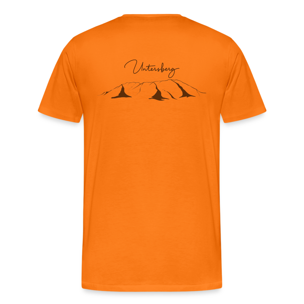Männer Premium T-Shirt in Orange Untersberg 2xDruck in Edelbraun - Orange