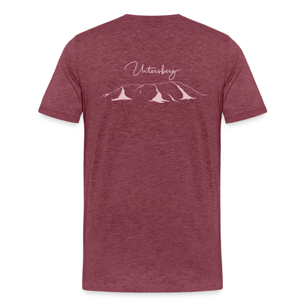 Männer Premium T-Shirt in Bordeauxrot Untersberg 2xDruck in Rosé - Bordeauxrot meliert