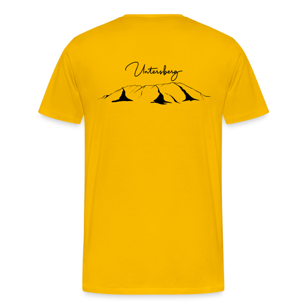 Männer Premium T-Shirt in versch. Farben Untersberg 2xDruck in Schwarz - Sonnengelb