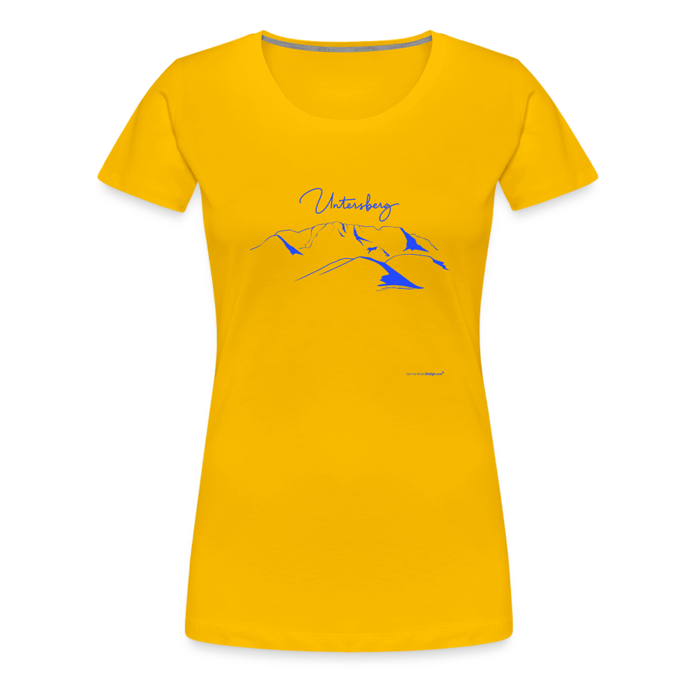 Frauen Premium T-Shirt in versch. Farben Untersberg in Azurblau - Sonnengelb