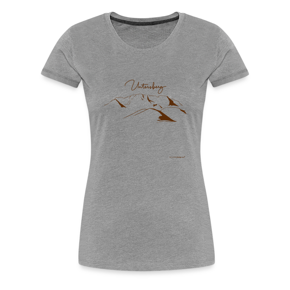 Frauen Premium T-Shirt in versch. Farben Untersberg in Schokoladenbraun - Grau meliert
