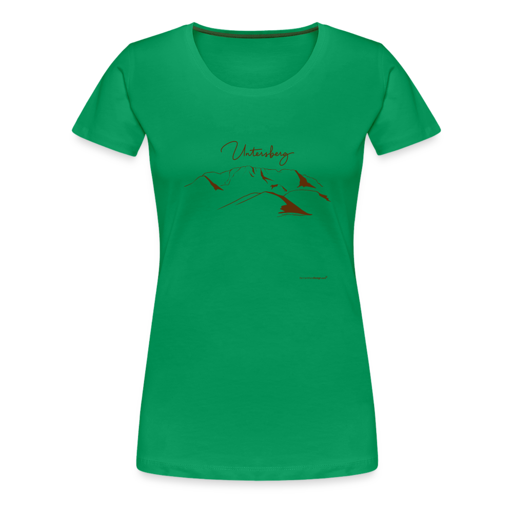 Frauen Premium T-Shirt in versch. Farben Untersberg in Schokoladenbraun - Kelly Green