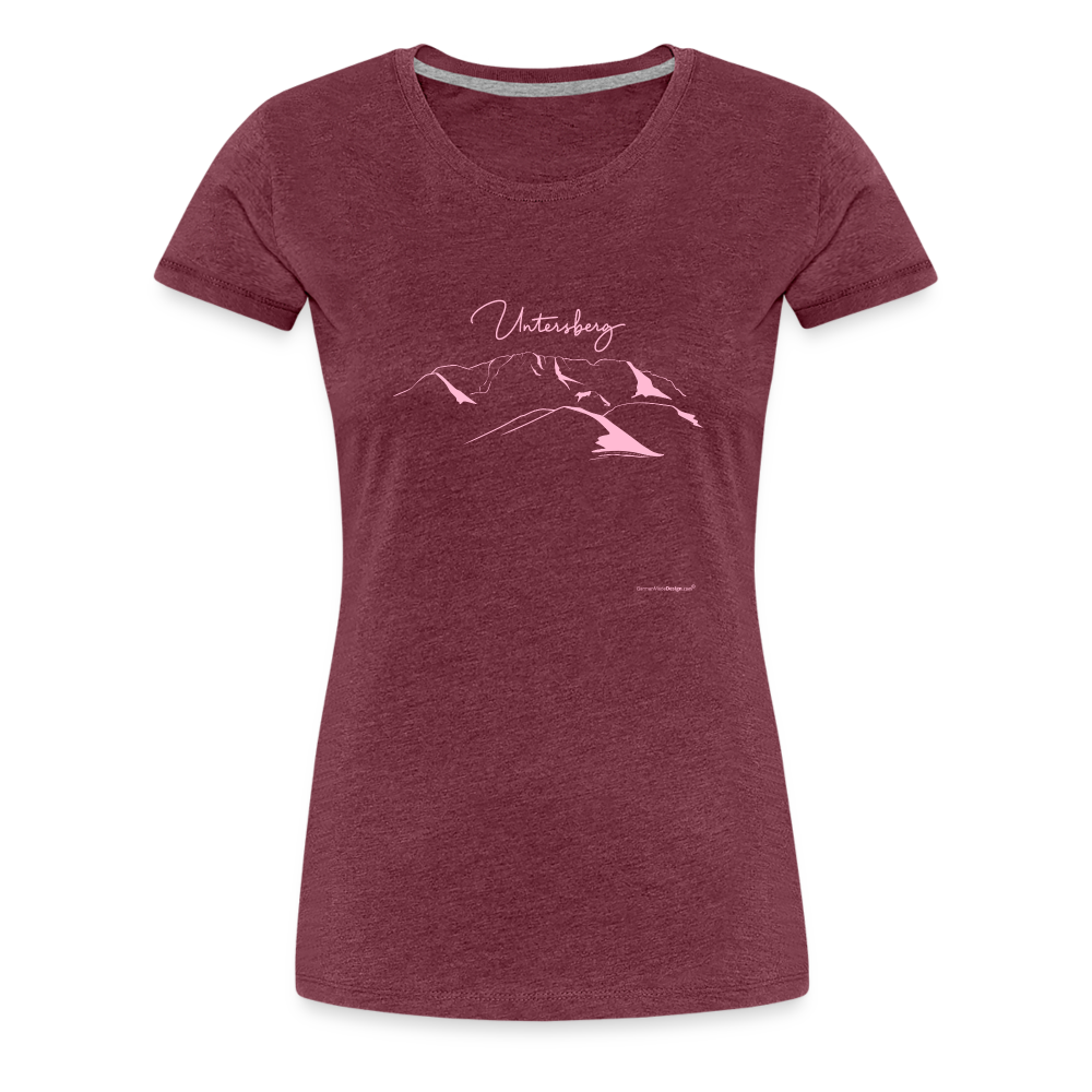 Frauen Premium T-Shirt in versch. Farben Untersberg in Rosa - Bordeauxrot meliert
