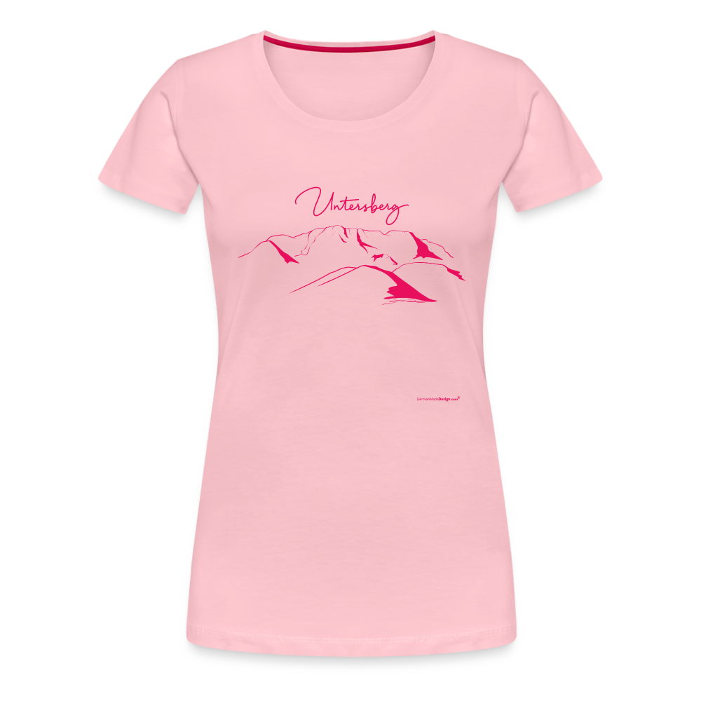 Frauen Premium T-Shirt in Hellrosa Untersberg 4xDruck in Pink - Hellrosa
