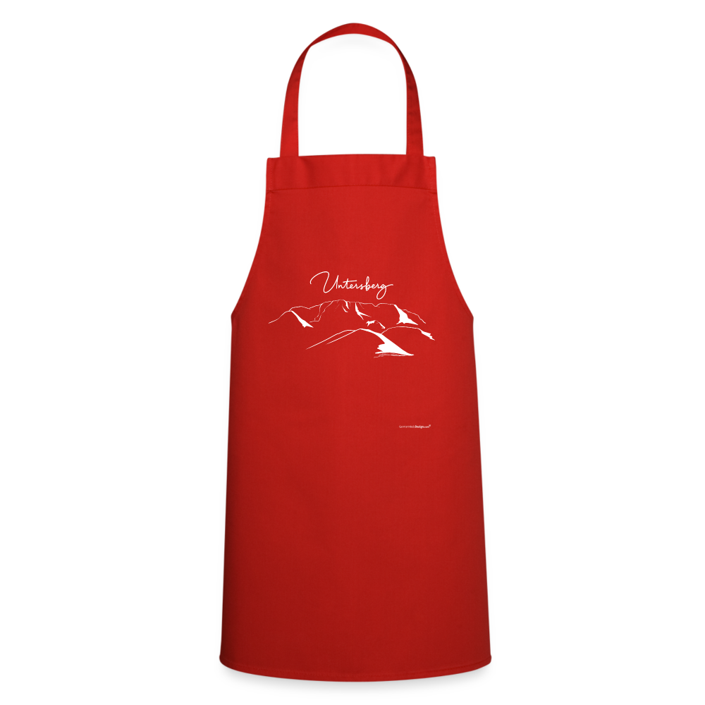 Kochschürze in versch. Farben Untersberg Design in weiss - Rot