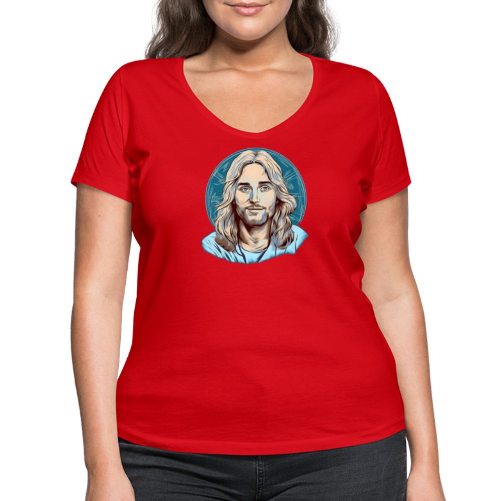 Frauen Bio-T-Shirt mit V-Ausschnitt von Stanley & Stella - Rot