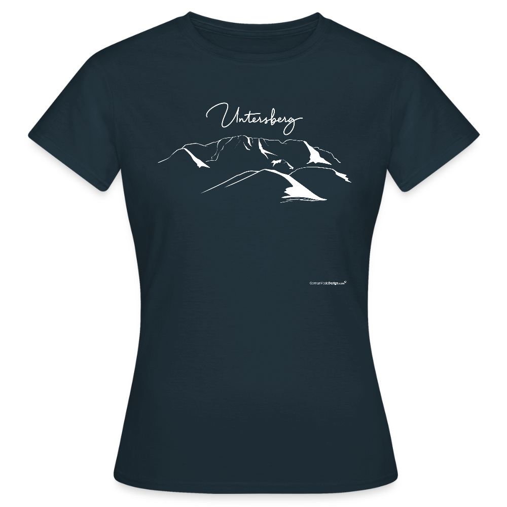 Untersberg Frauen Premium T-Shirt vers. Farben 4xDruck Weiss - Navy