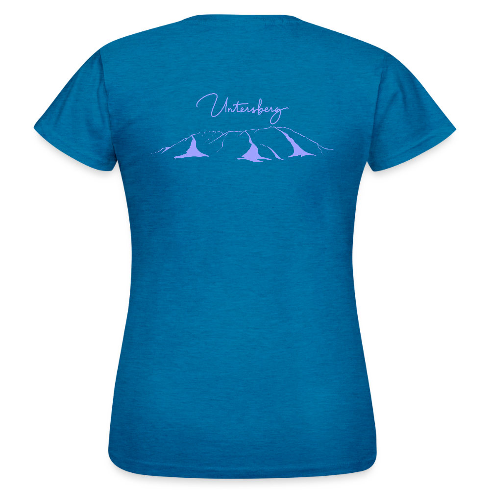 Untersberg Frauen Premium T-Shirt vers. Farben 2xDruck Hellblau - Antikblaues Saphir meliert