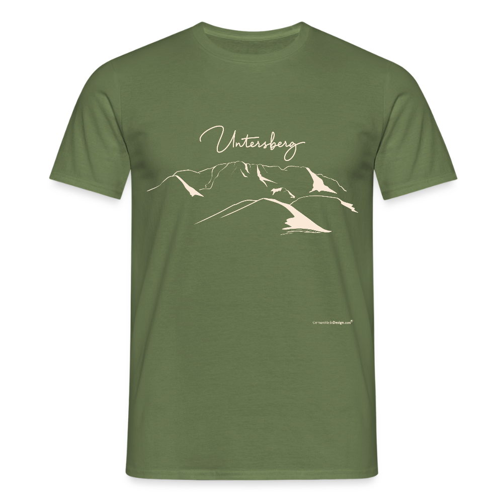 Untersberg Männer Premium T-Shirt Militärgrün 1xDruck Beige - Militärgrün