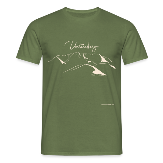 Untersberg Männer Premium T-Shirt Militärgrün 1xDruck Beige - Militärgrün
