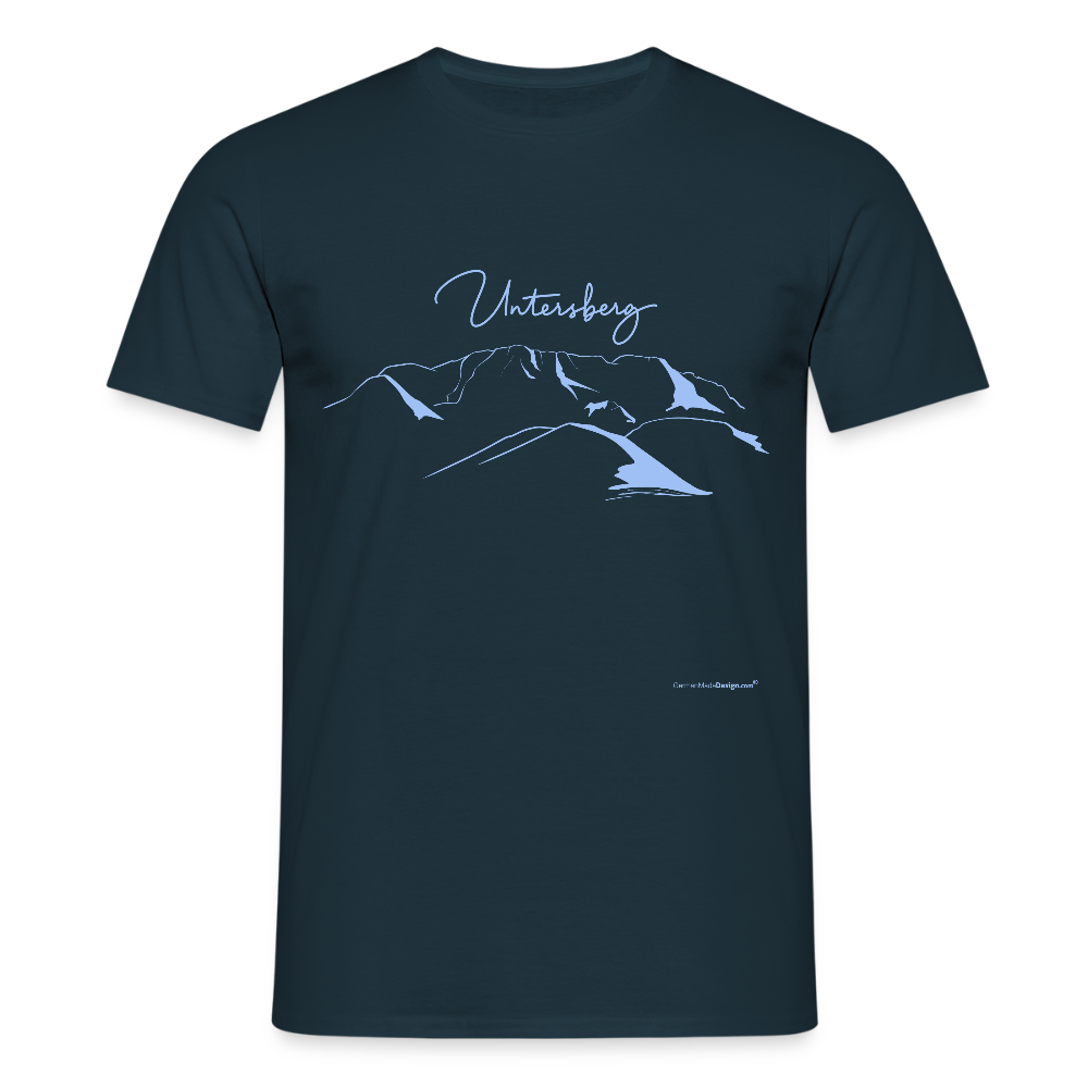 Untersberg Männer Premium T-Shirt Navy 4xDruck Himmelblau - Navy