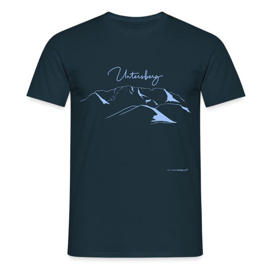 Untersberg Männer Premium T-Shirt Navy 4xDruck Himmelblau - Navy