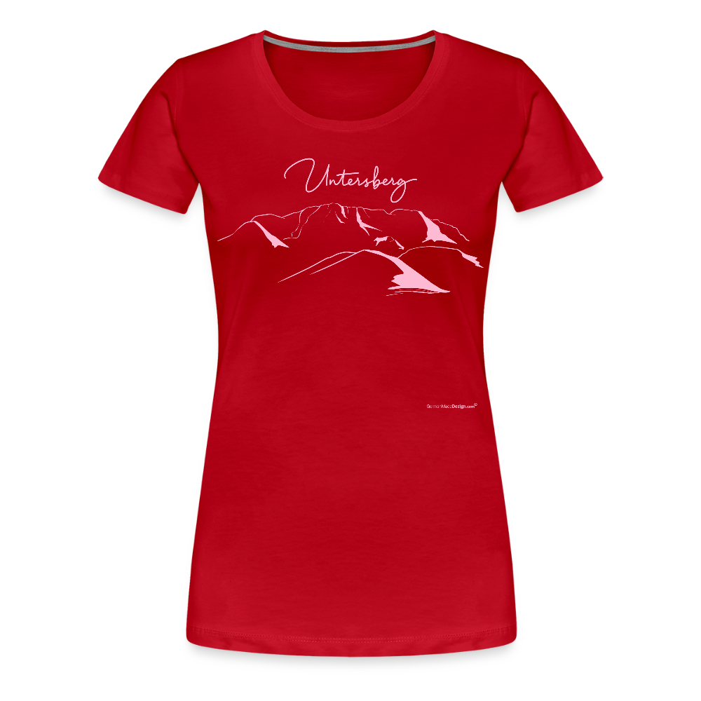 Untersberg Frauen Premium T-Shirt vers. Farben 2xDruck Rosa - Rot