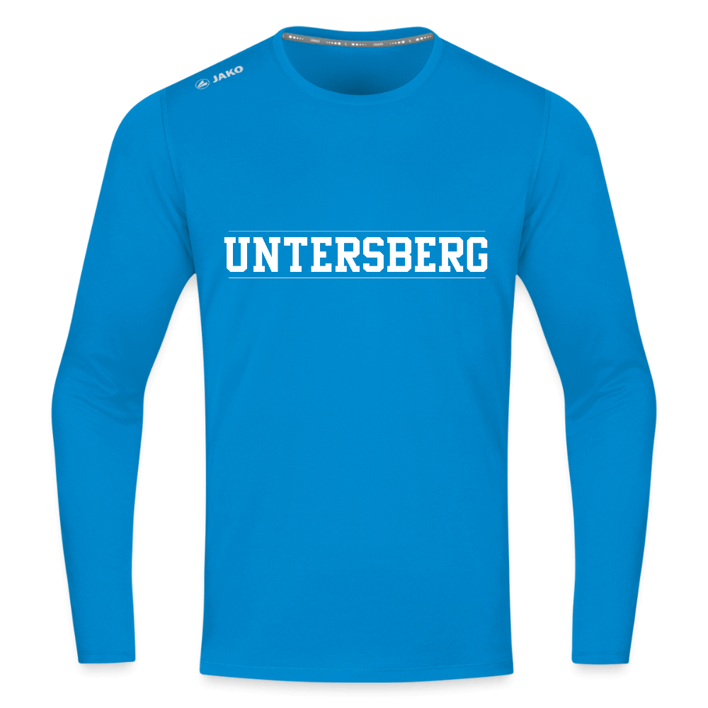 Untersberg Männer JAKO Langarmshirt vers. Farben 1xDruck weiß - Saphirblau