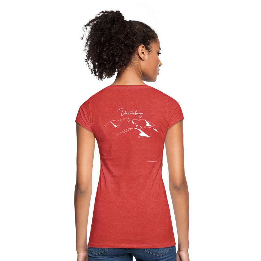 Frauen Vintage Untersberg T-Shirt - Rot meliert