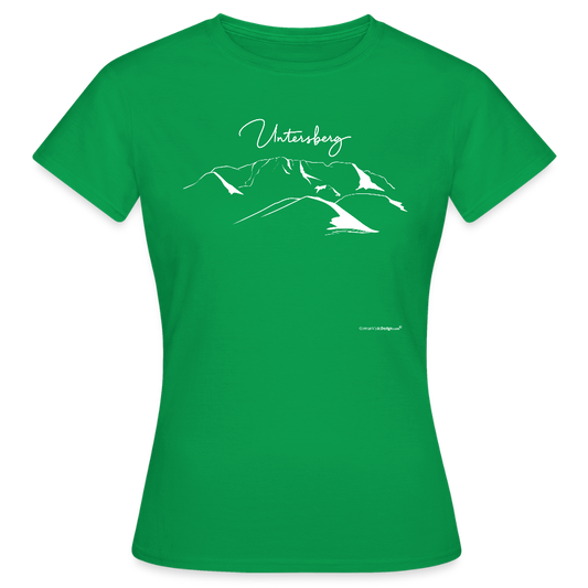 Untersberg Frauen Premium T-Shirt vers. Farben 4xDruck Weiss - Kelly Green