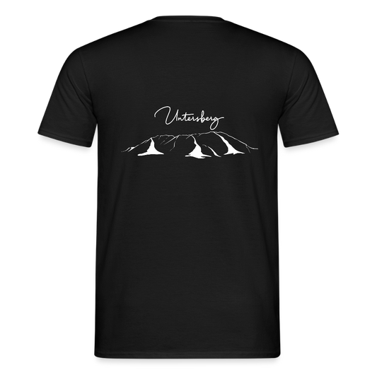 Untersberg Männer Premium T-Shirt Schwarz 4xDruck Weiss - Schwarz