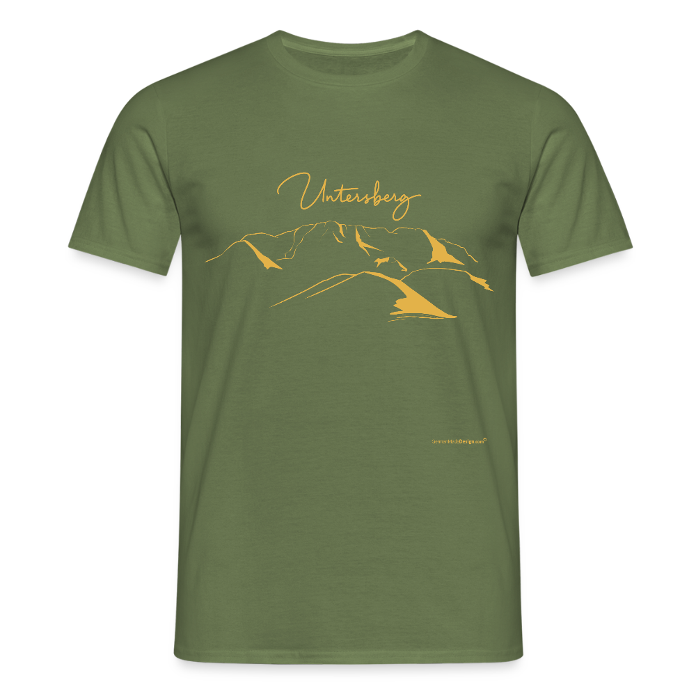 Untersberg Männer Premium T-Shirt Militärgrün 4xDruck Senfgelb - Militärgrün