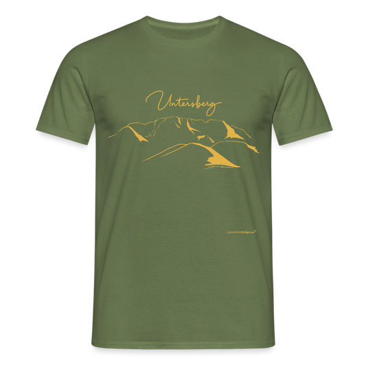 Untersberg Männer Premium T-Shirt Militärgrün 4xDruck Senfgelb - Militärgrün