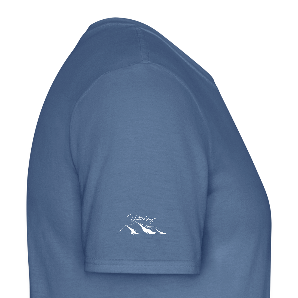 Untersberg Männer Premium T-Shirt vers. Farben 4xDruck Weiss - Taubenblau 