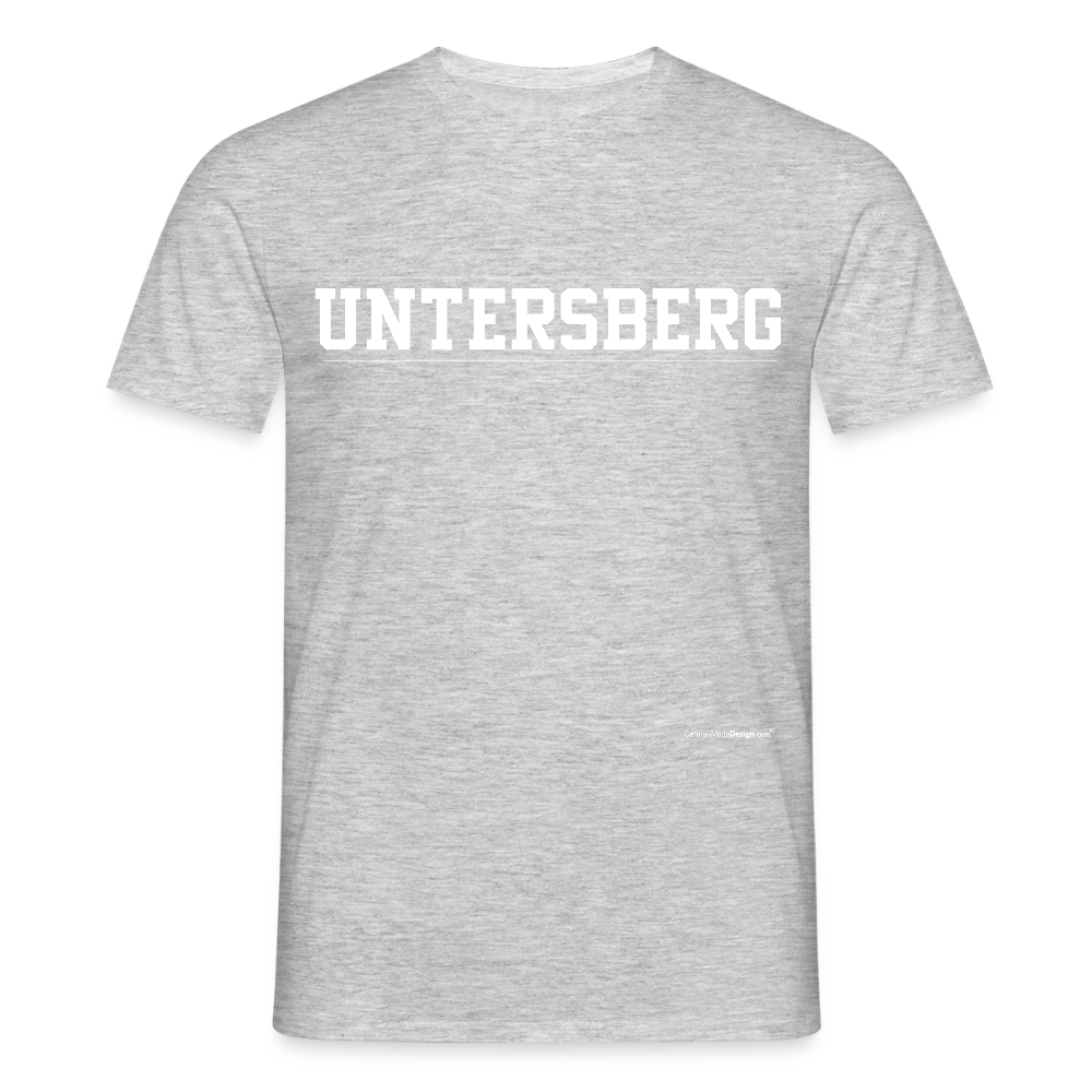 UNTERSBERG Schriftzug - Männer T-Shirt Premium Qualität - Grau meliert