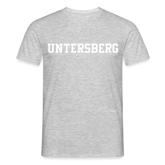 UNTERSBERG Schriftzug - Männer T-Shirt Premium Qualität - Grau meliert