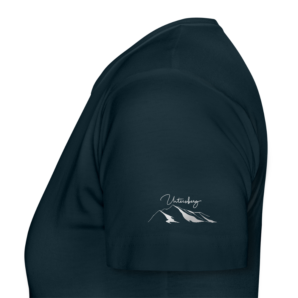 Untersberg Frauen Premium T-Shirt Navy 4xDruck Silber - Navy