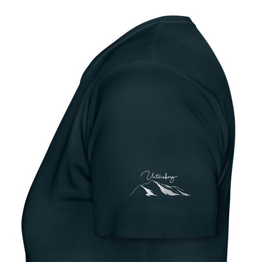 Untersberg Frauen Premium T-Shirt Navy 4xDruck Silber - Navy