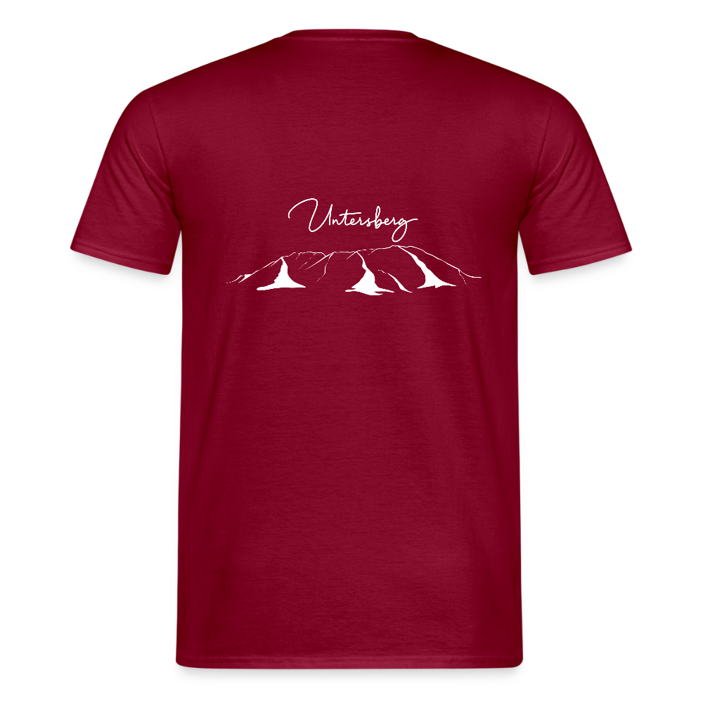 Untersberg Männer Premium T-Shirt vers. Farben 4xDruck Weiss - Ziegelrot