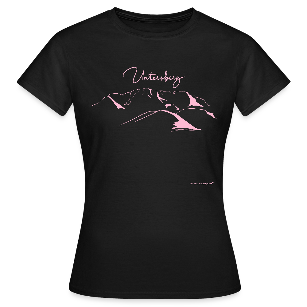 Untersberg Frauen Premium T-Shirt Antrazith 4xDruck Rosa - Schwarz