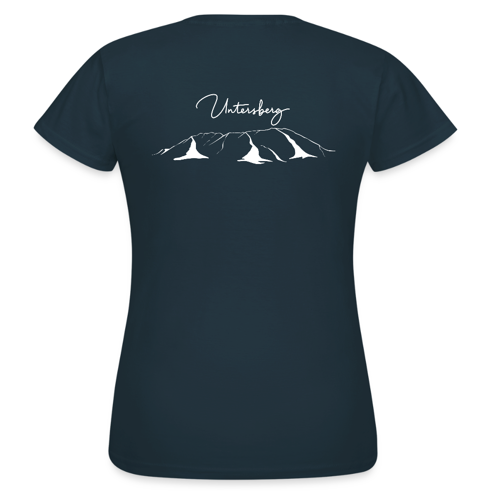 Untersberg Frauen Premium T-Shirt vers. Farben 4xDruck Weiss - Navy