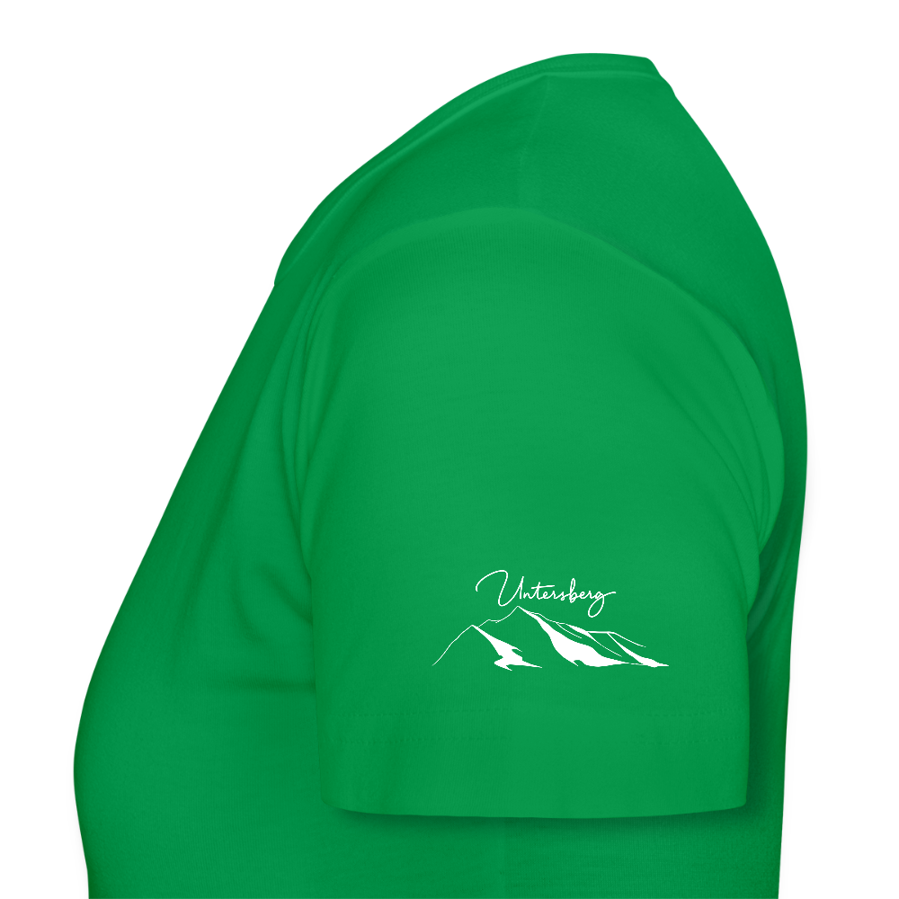 Untersberg Frauen Premium T-Shirt vers. Farben 4xDruck Weiss - Kelly Green