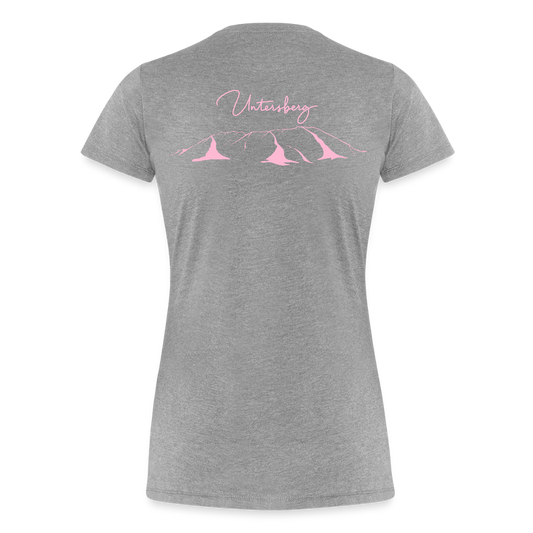 Untersberg Frauen Premium T-Shirt vers. Farben 2xDruck Rosa - Grau meliert
