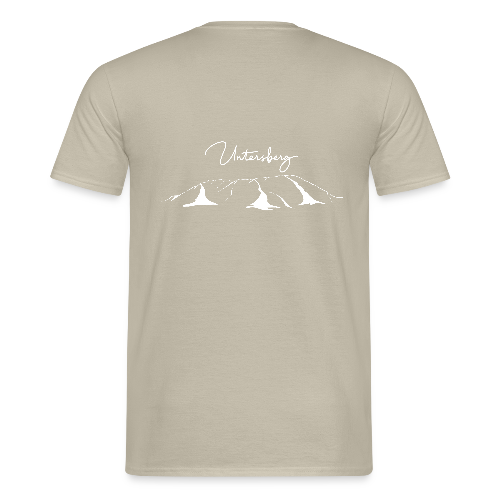 Untersberg Männer Premium T-Shirt vers. Farben 4xDruck Weiss - Sandbeige