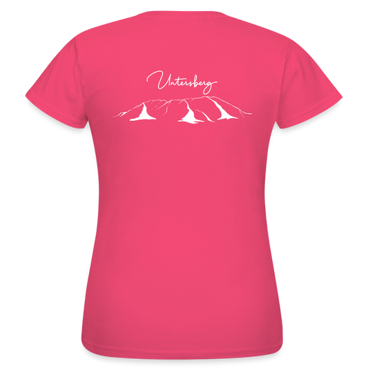 Untersberg Frauen Premium T-Shirt Pink 4xDruck Weiss - Azalea