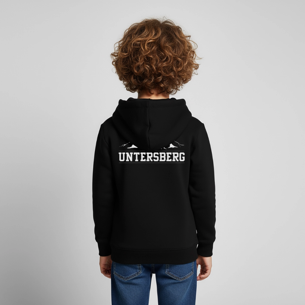 Kinder Premium Hoodie in versch. Farben Untersberg 2xDruck in Weiß - Schwarz