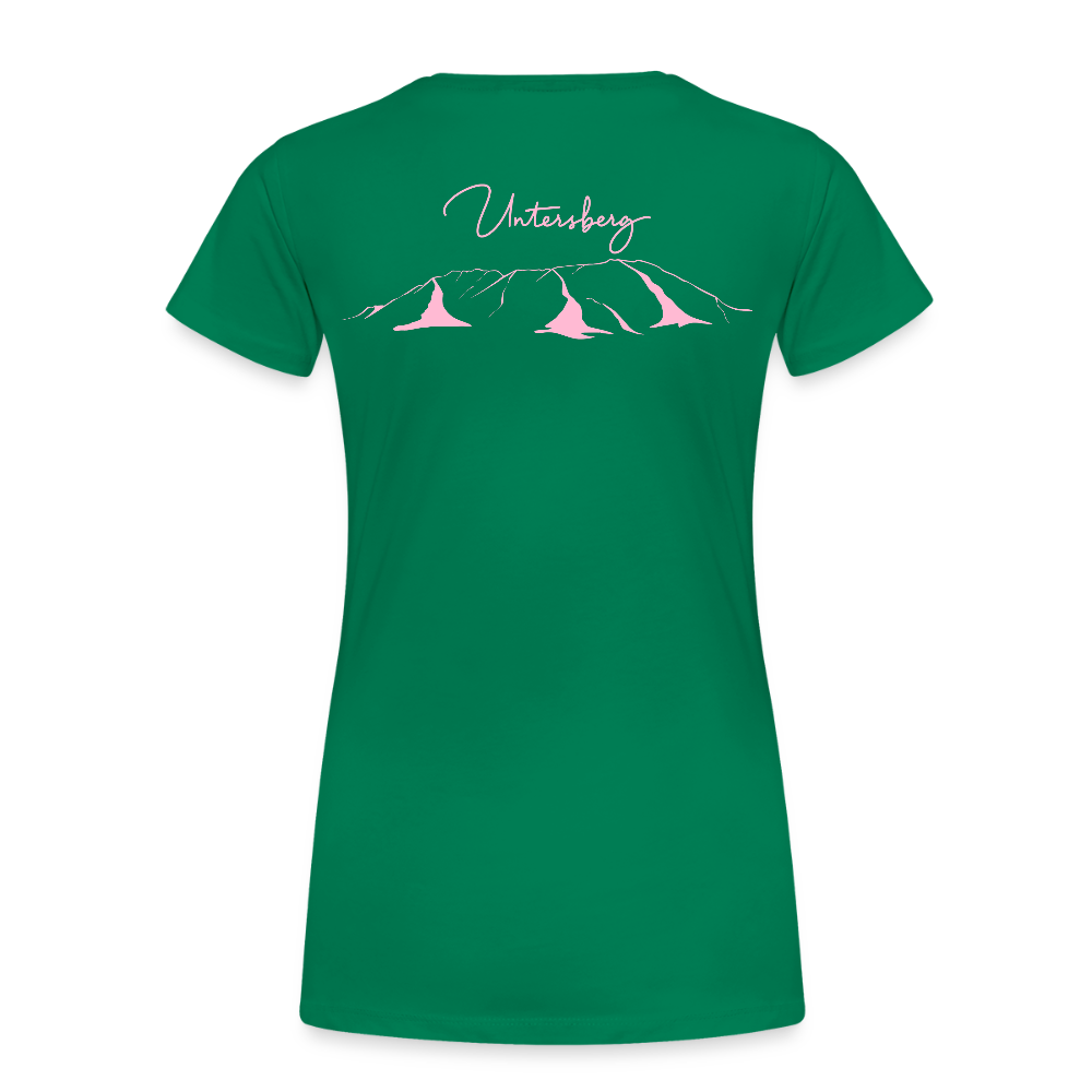 Untersberg Frauen Premium T-Shirt vers. Farben 2xDruck Rosa - Kelly Green