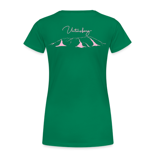 Untersberg Frauen Premium T-Shirt vers. Farben 2xDruck Rosa - Kelly Green