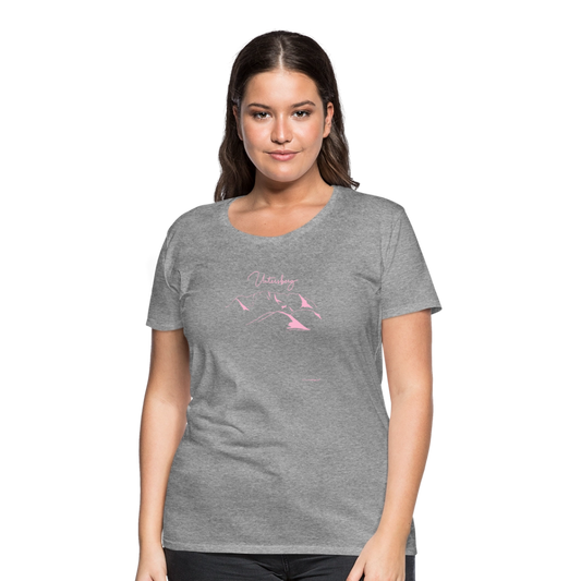 Untersberg Frauen Premium T-Shirt vers. Farben 1xDruck Rosa - Grau meliert
