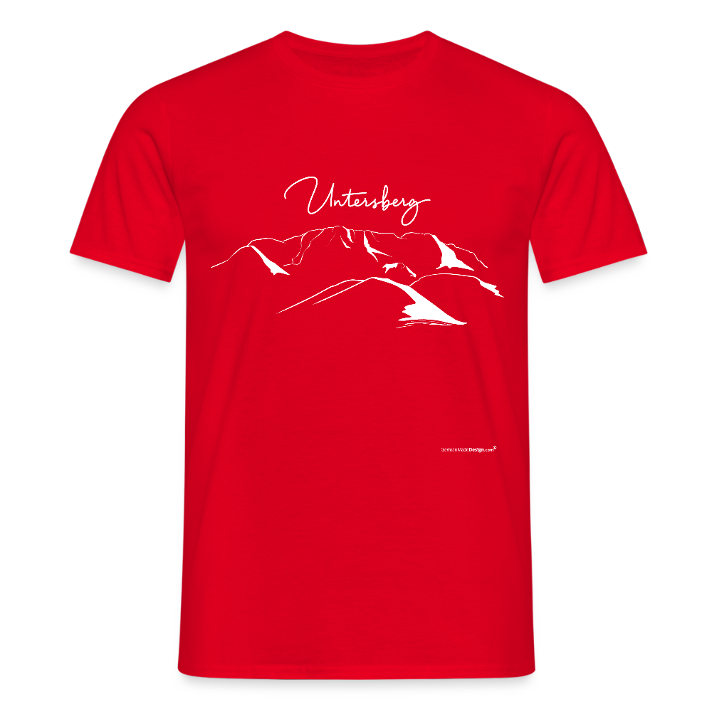 Untersberg Männer Premium T-Shirt vers. Farben 4xDruck Weiss - Rot