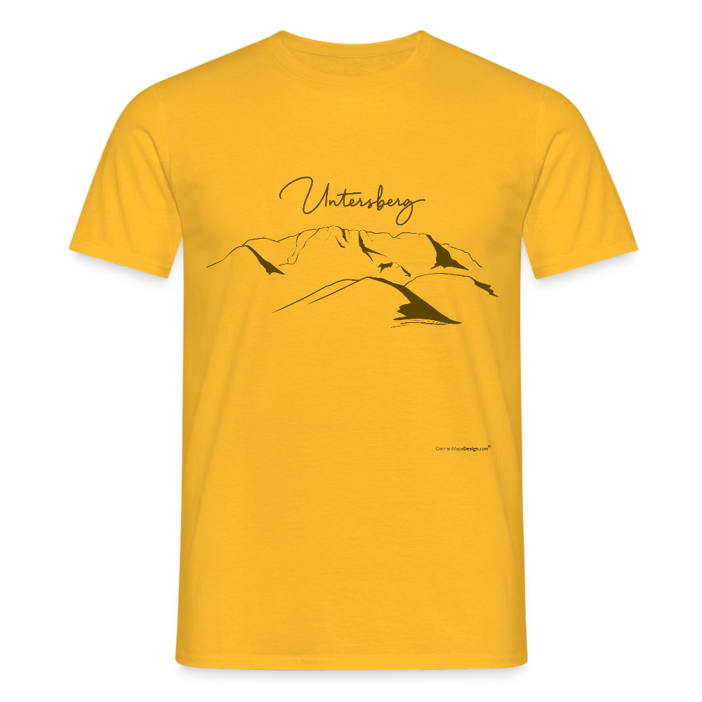 Untersberg Männer Premium T-Shirt Gelb 4xDruck Edelbraun - Gelb