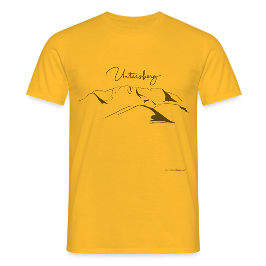 Untersberg Männer Premium T-Shirt Gelb 4xDruck Edelbraun - Gelb