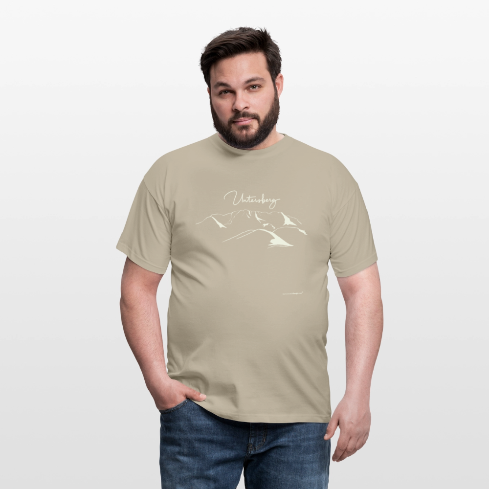 Untersberg Männer Premium T-Shirt Asphalt 1xDruck Hellbeige - Sandbeige