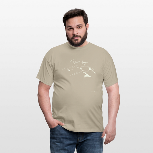 Untersberg Männer Premium T-Shirt Asphalt 1xDruck Hellbeige - Sandbeige