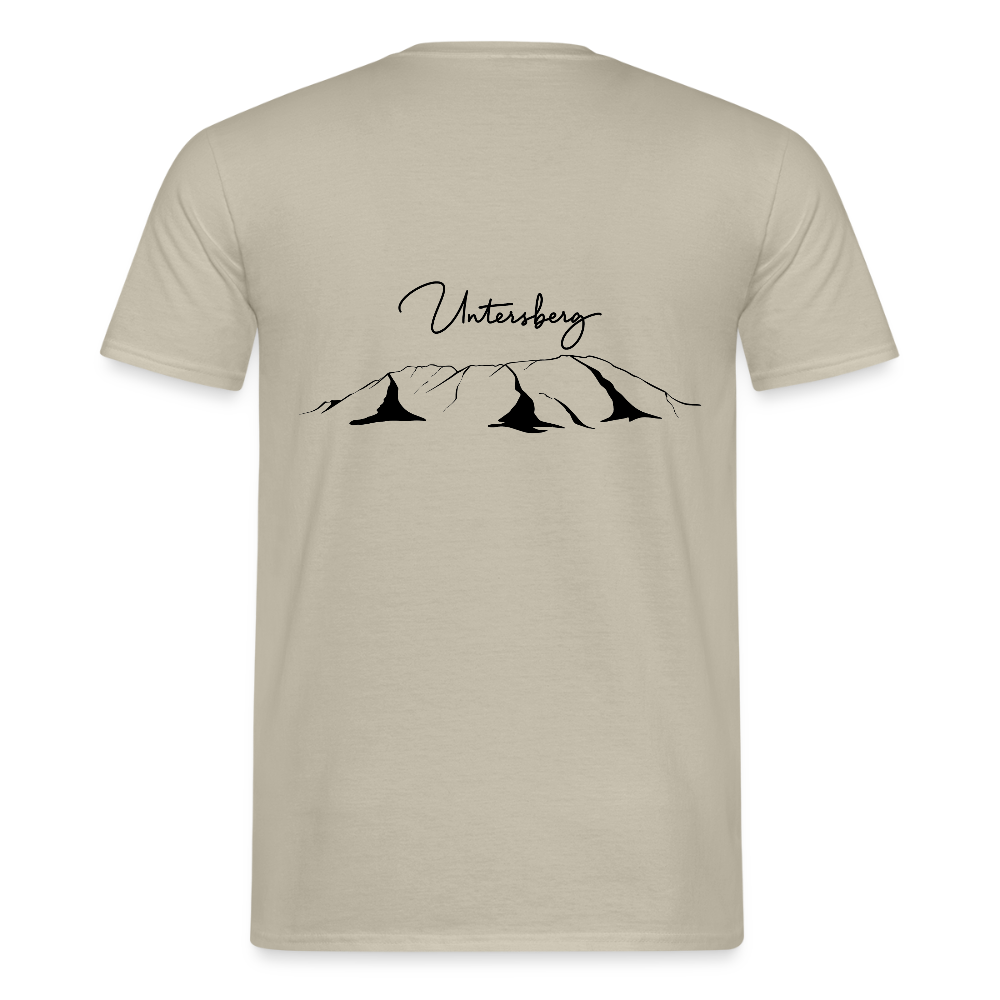 Untersberg Männer Premium T-Shirt vers. Farben 4xDruck Schwarz - Sandbeige